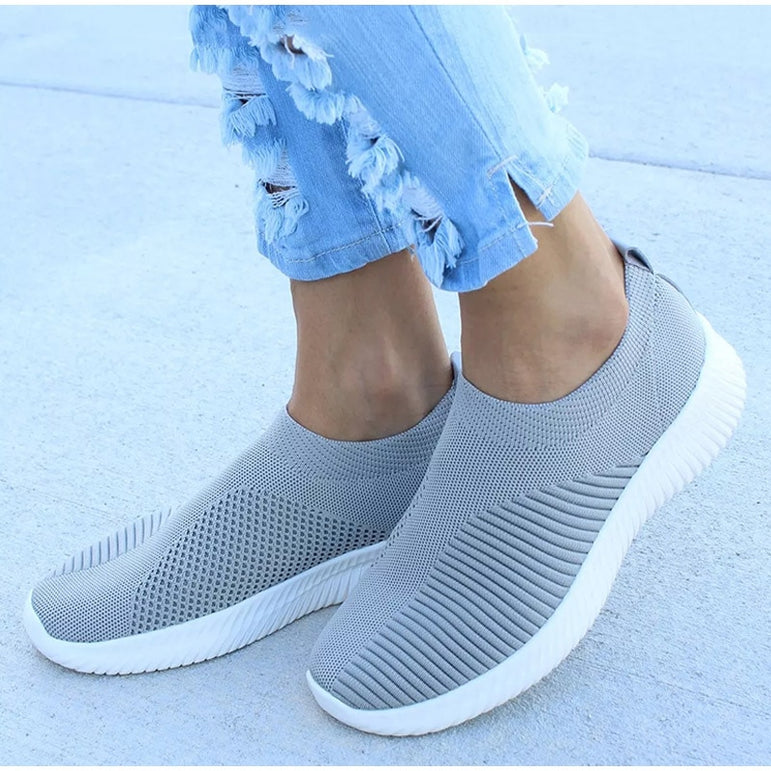 Air Mesh Soft Female Knitted Vulcanized Shoes