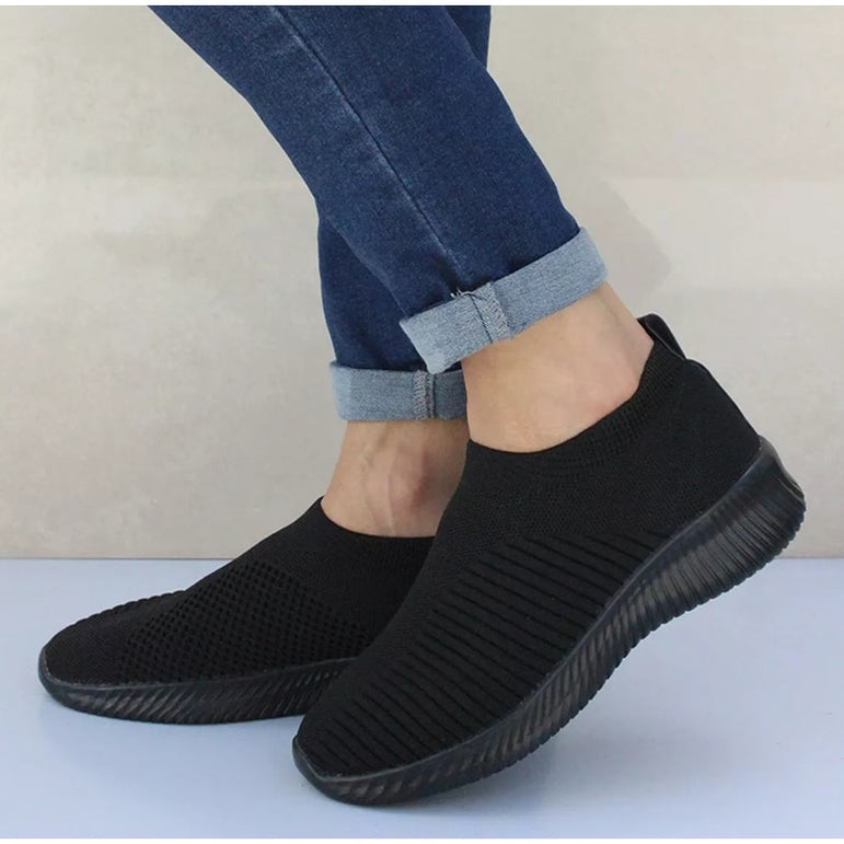 Air Mesh Soft Female Knitted Vulcanized Shoes