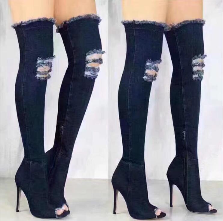 High Heels Women Shoes Tassel Jean Boat