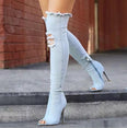 High Heels Women Shoes Tassel Jean Boat