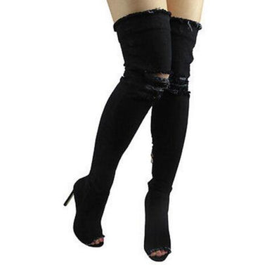 High Heels Women Shoes Tassel Jean Boat