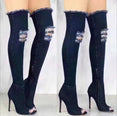 High Heels Women Shoes Tassel Jean Boat