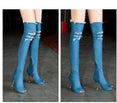 High Heels Women Shoes Tassel Jean Boat
