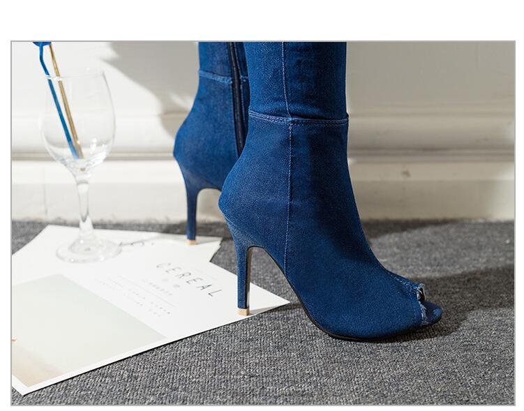 High Heels Women Shoes Tassel Jean Boat