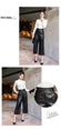 New Women PU Leather Belted High Waist Pants