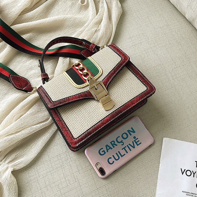 Small Crocodile Print Flap Bags