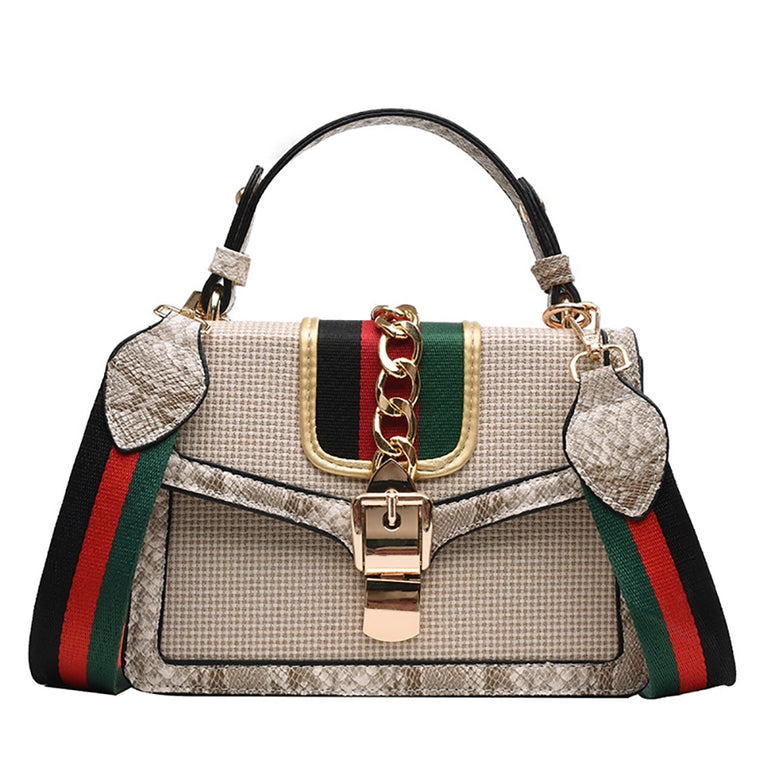 Small Crocodile Print Flap Bags