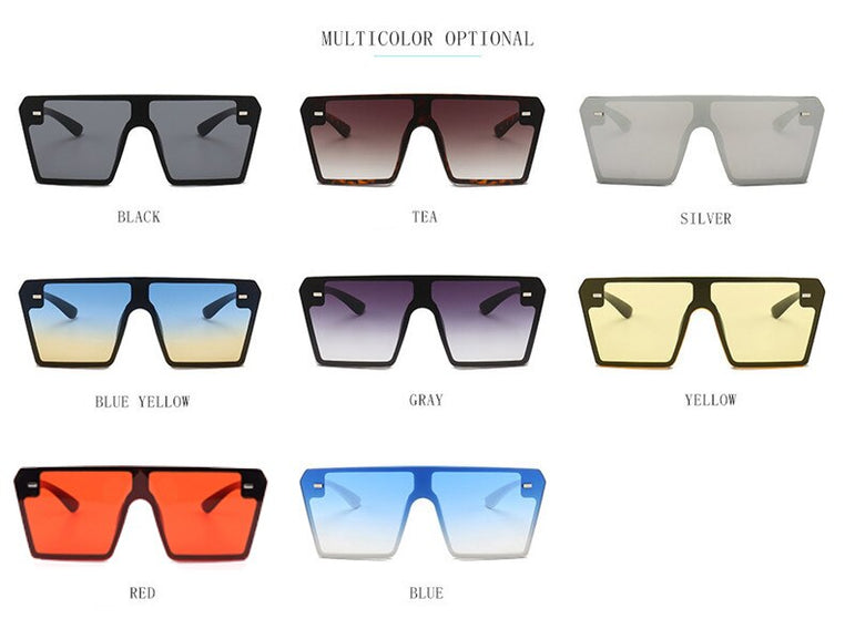 Luxury Brand Fashion Flat Top Sunglasses