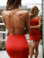 Women Sexy Bodycon Backless Spaghetti Straps Dresses