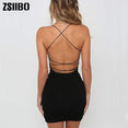 Women Sexy Bodycon Backless Spaghetti Straps Dresses