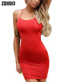 Women Sexy Bodycon Backless Spaghetti Straps Dresses